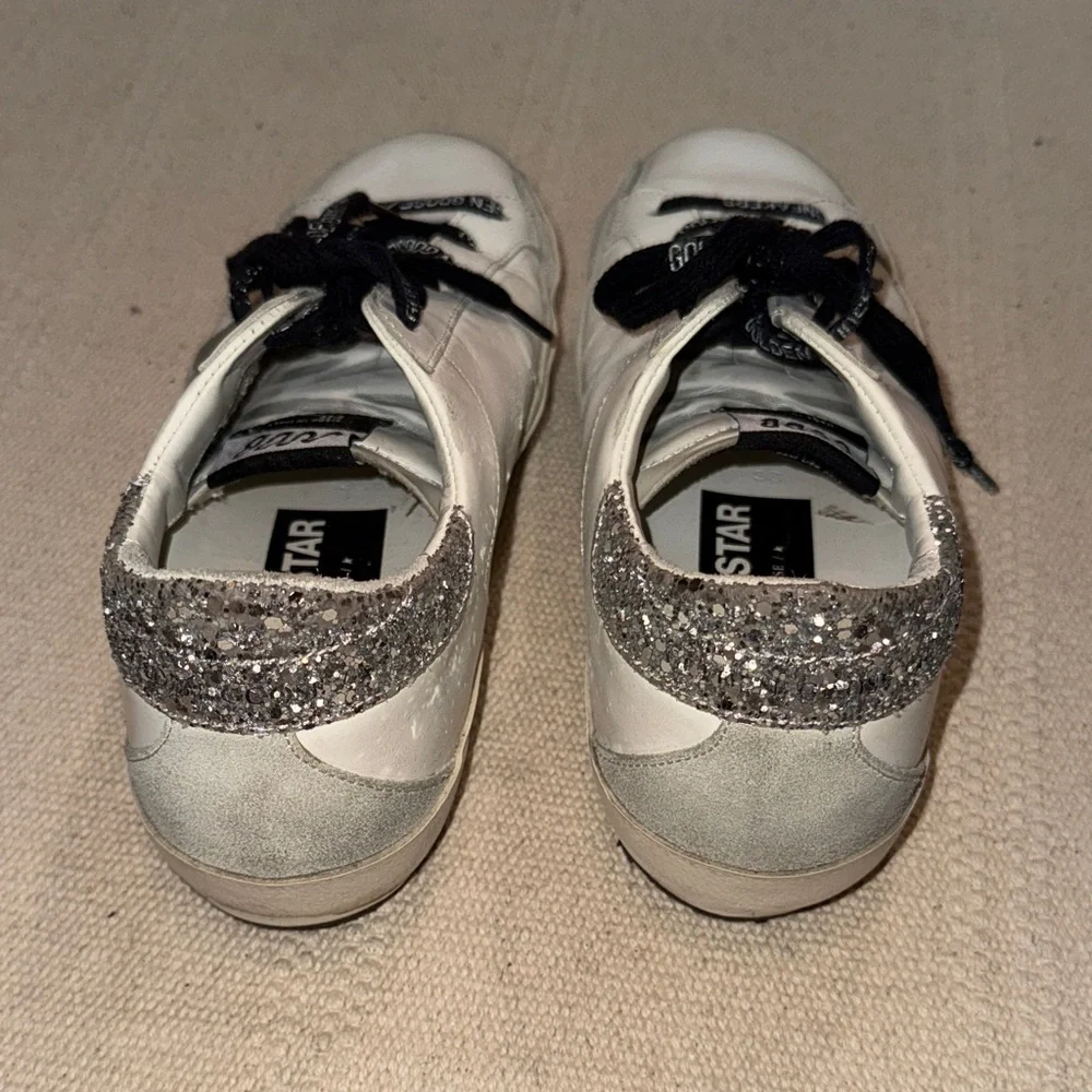 Golden Goode Super-Star Sneakers with Black Laces and Silver Accents - Picture 3 of 5